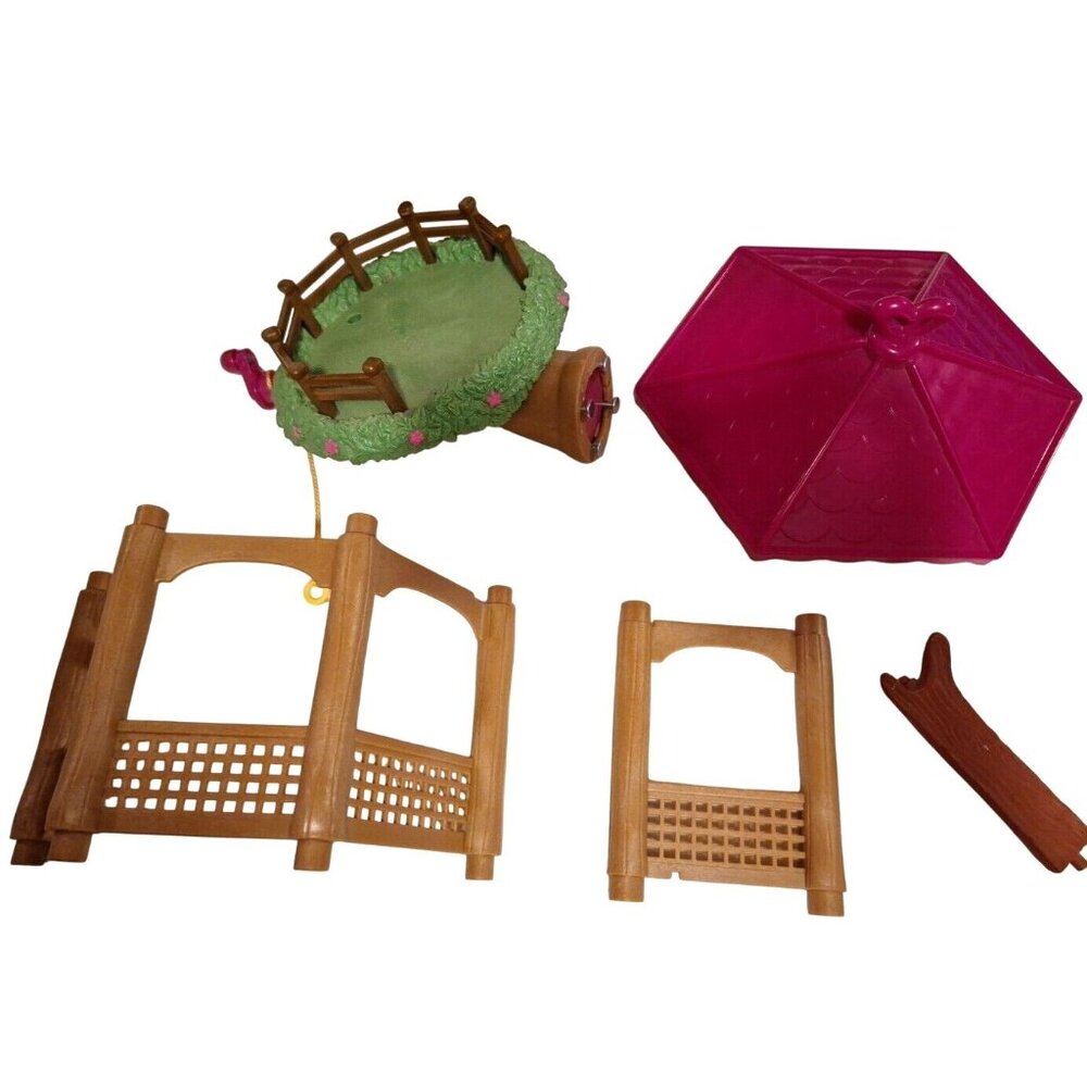 Lil Woodzeez Canopy Wood Fence  Treehouse Replacement Parts Lot